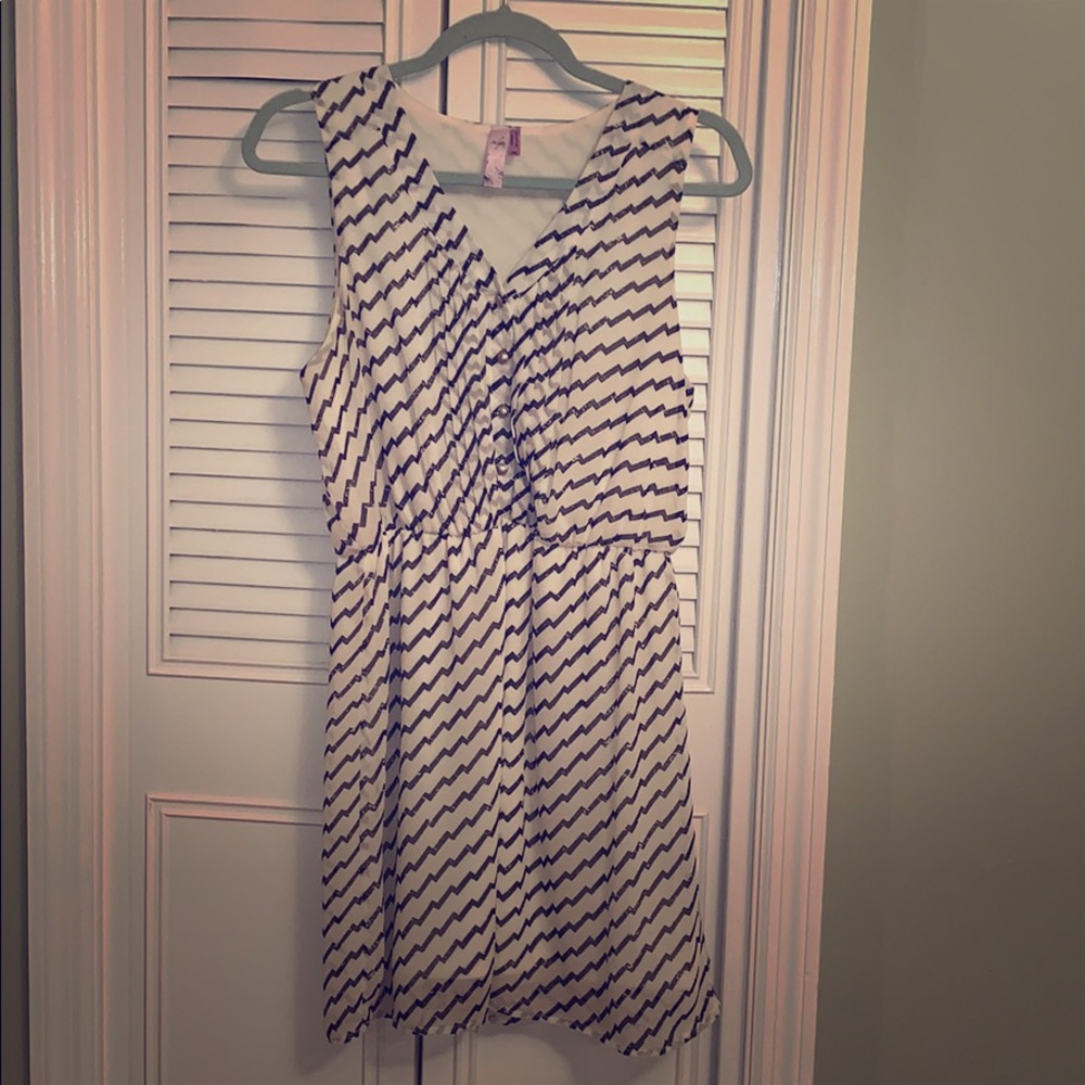 Black and white striped dress